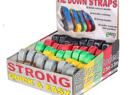 Plumboss Tie Down Strap Dispay Box (8 of ea size) | TDSDISP